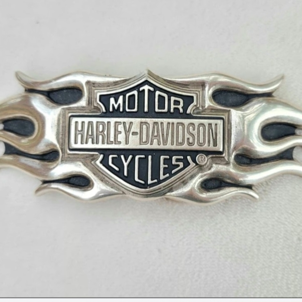 Harley-Davidson Silver and Black Belt Buckle